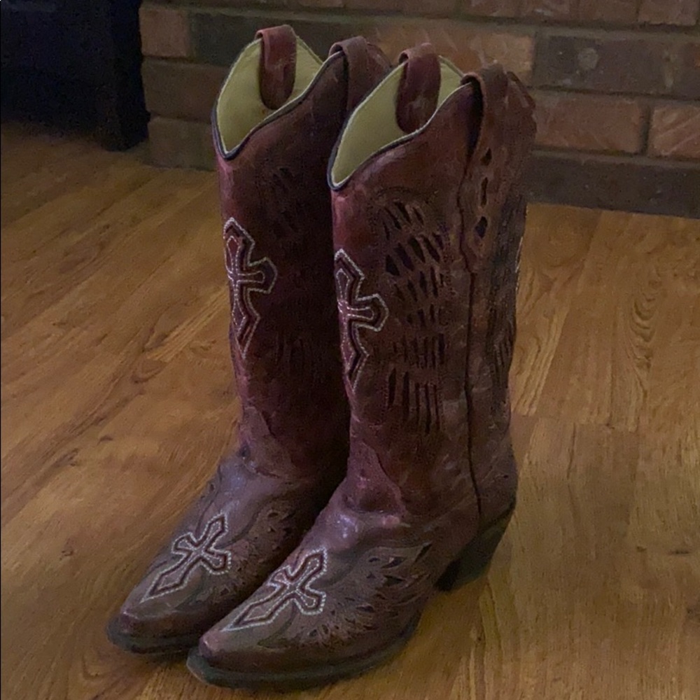Red and Black Corral Boots